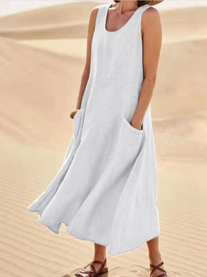 Damen Maxikleid Relaxed Fit | Freizeitkleid mit Taschen 1