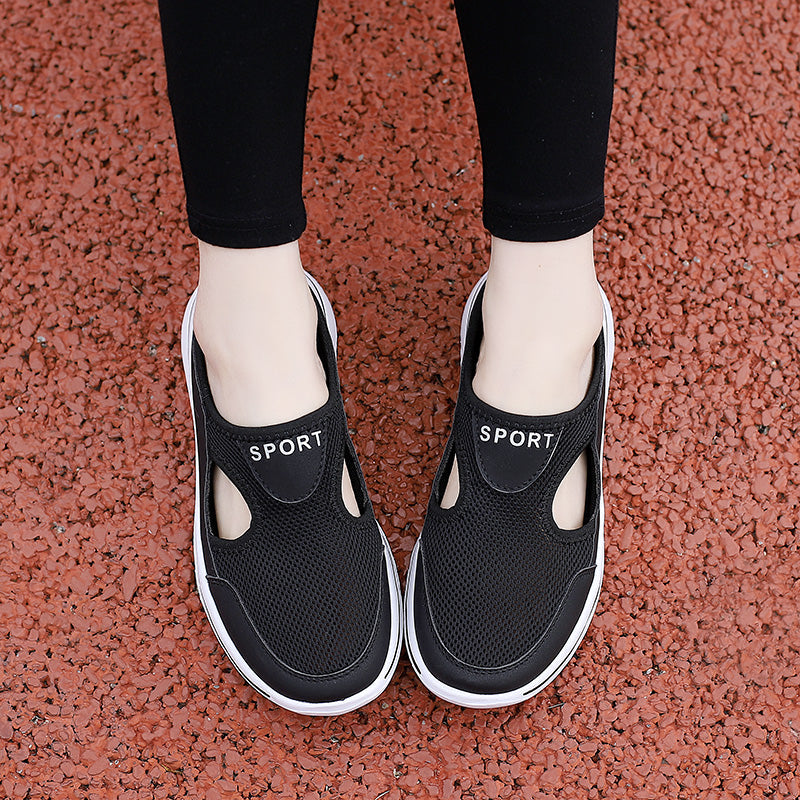 Damen Mesh-Pantoletten | Slip-On mit seitlichen Ausschnitten 8