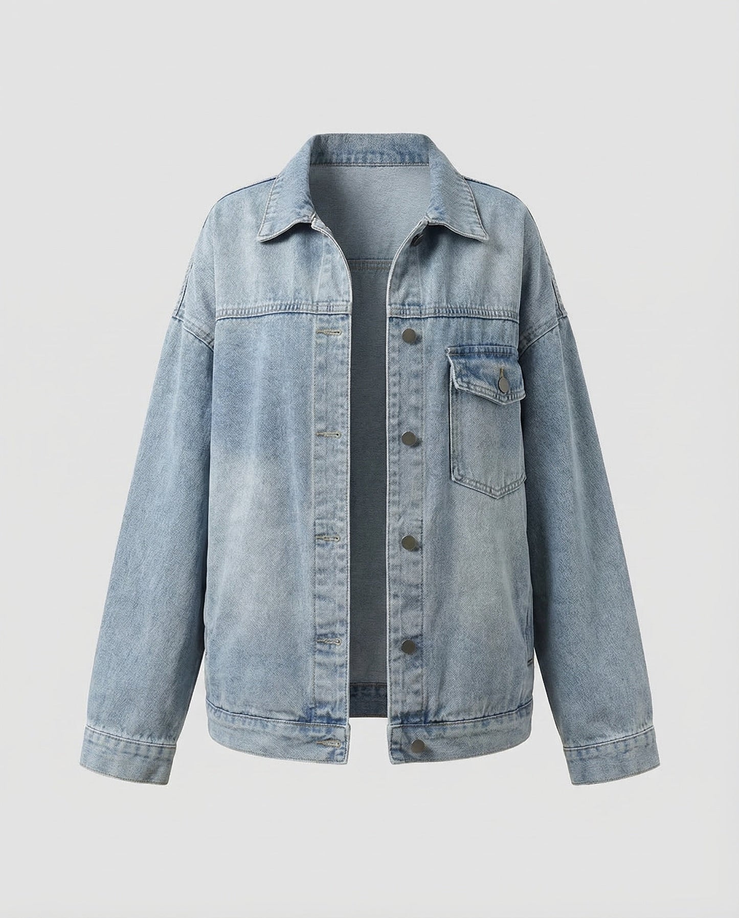 Damen Oversize Jeansjacke | Lässige Streetstyle Jacke 0