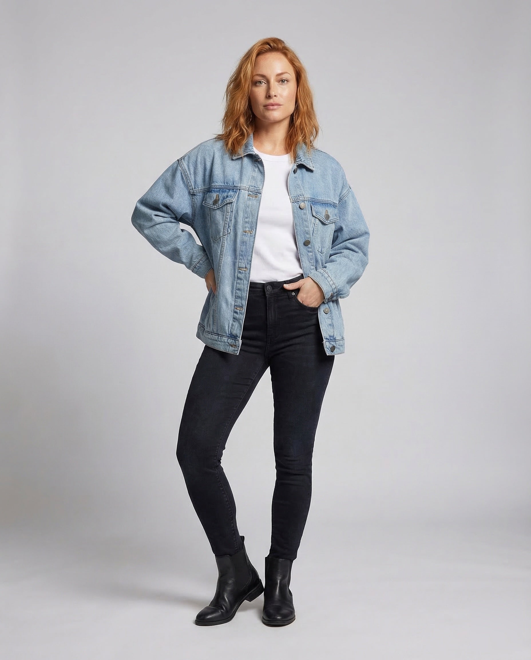 Damen Oversize Jeansjacke | Lässige Streetstyle Jacke 1