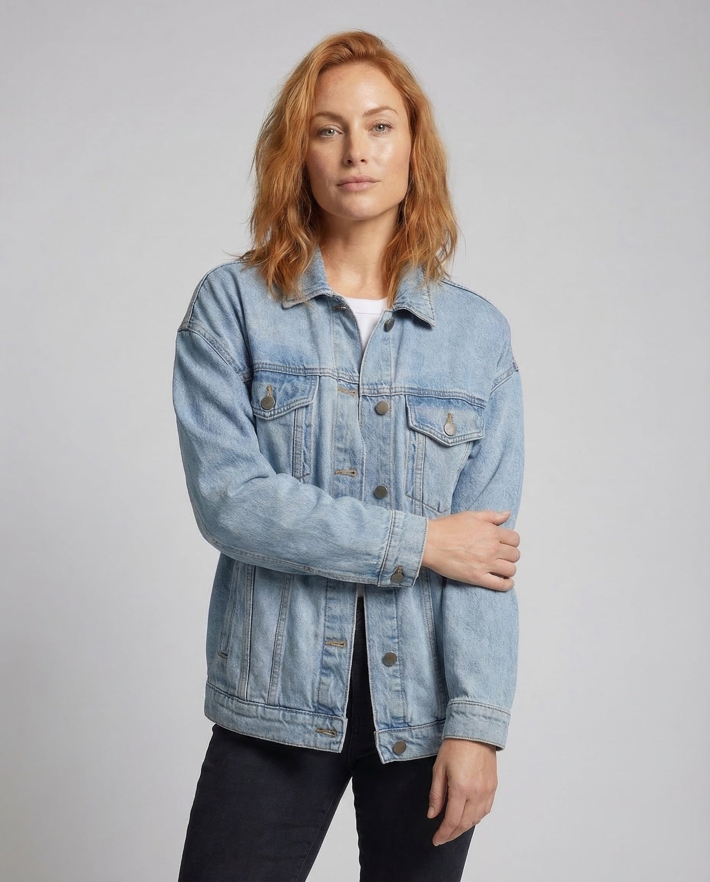 Damen Oversize Jeansjacke | Lässige Streetstyle Jacke 2