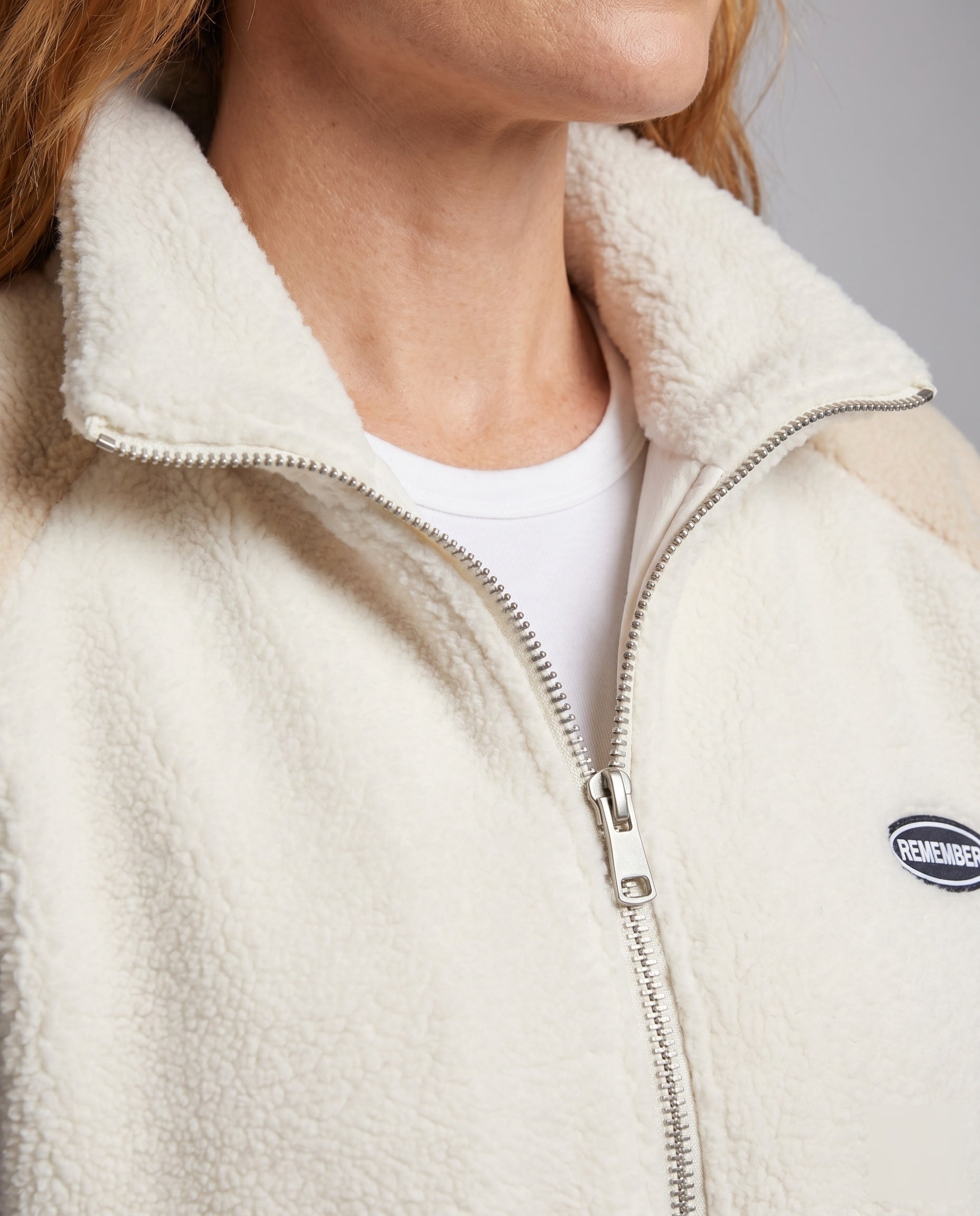 Damen Oversized Fleecejacke mit hohem Kragen und Taschen 3