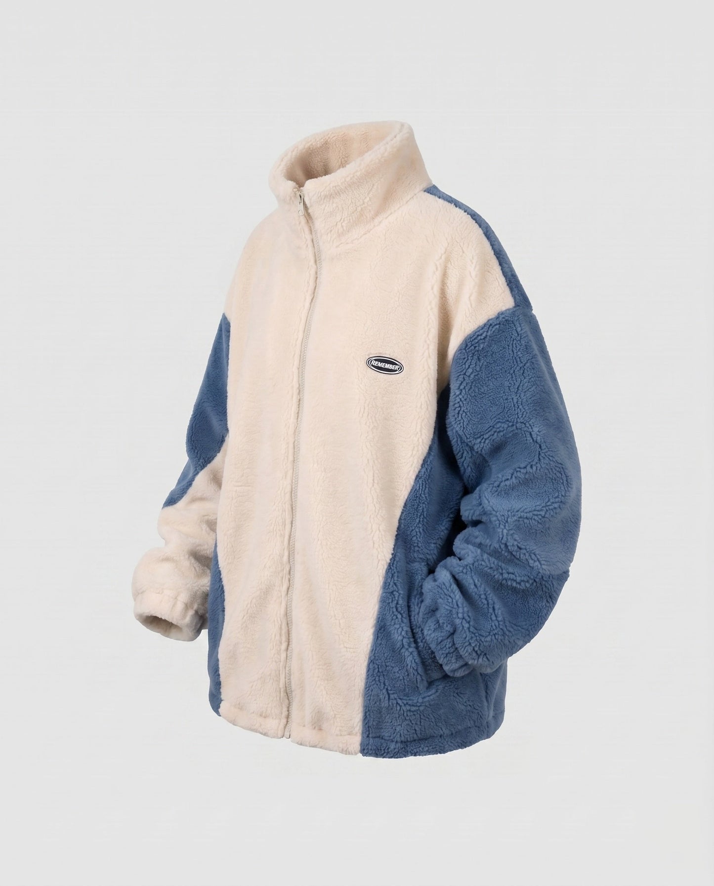Damen Oversized Fleecejacke mit hohem Kragen und Taschen 6