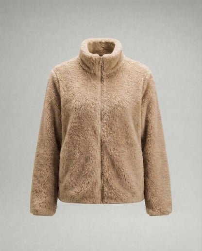 Damen Plüsch-Fleecejacke | Flauschige Übergangsjacke 10