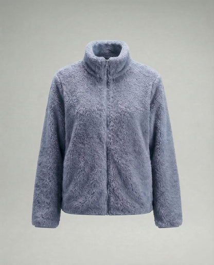 Damen Plüsch-Fleecejacke | Flauschige Übergangsjacke 13