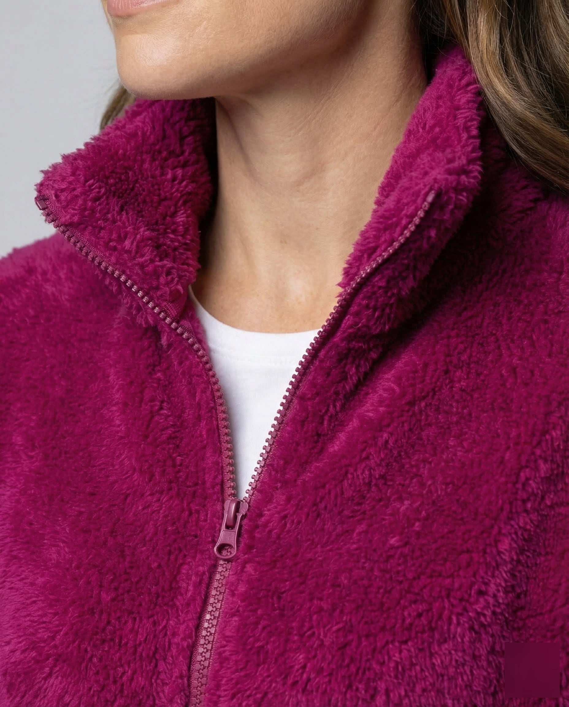 Damen Plüsch-Fleecejacke | Flauschige Übergangsjacke 3