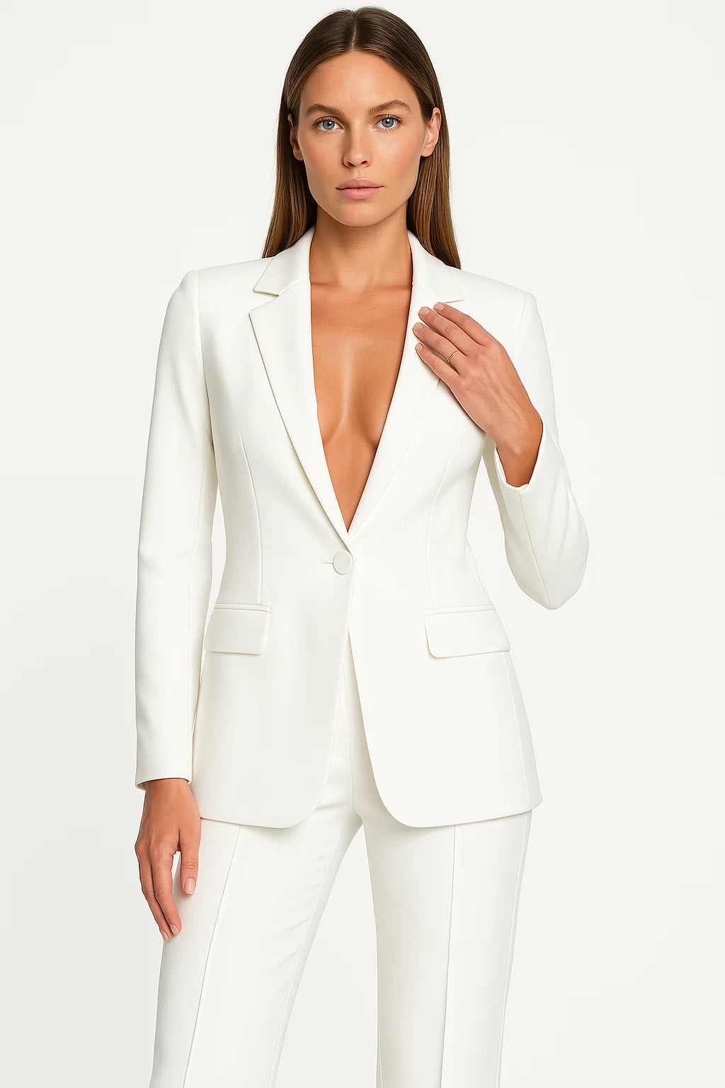 Damen Slim Fit Blazer Set | Elegante Zweiteiler für Büro und Abend 2