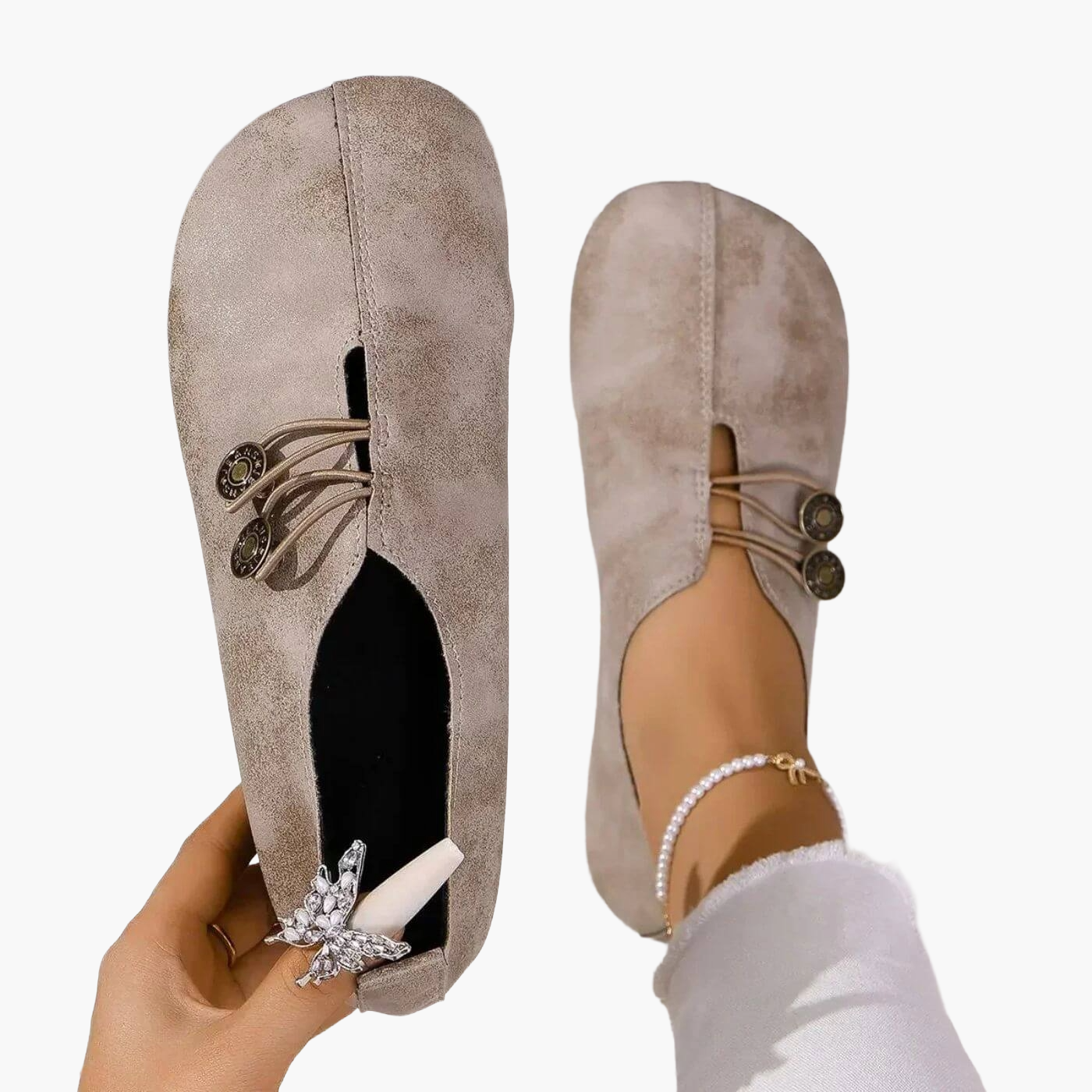 Damen Slipper mit Knopfverschluss | Bequeme Alltagsschuhe 5