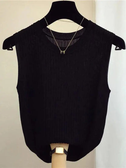 Damen Sommer Tanktop | Ärmelloses Gestricktes Shirt 6