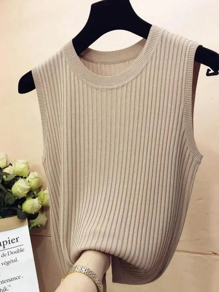 Damen Sommer Tanktop | Ärmelloses Gestricktes Shirt 7