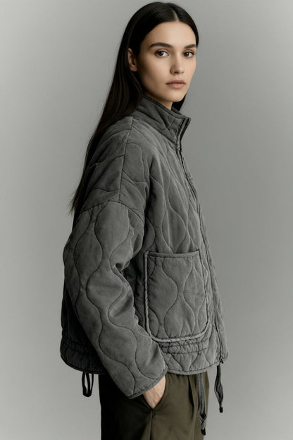 Damen Steppjacke Kyrie mit hohem Kragen und Taschen 2