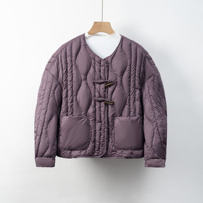 Damen Steppjacke mit Knopfverschluss | Warme Winterjacke 0
