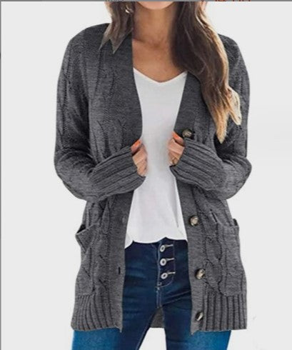 Damen Strickjacke EB | Elegante Übergangsjacke mit Taschen 0