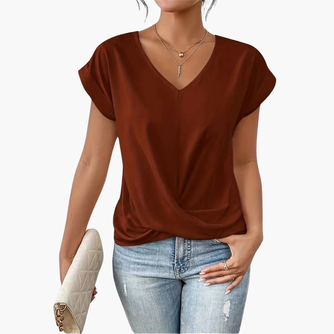 Damen T-Shirt mit Herz-Ausschnitt | Lässiges Sommeroberteil 2