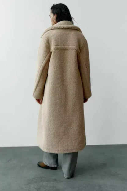 Damen Teddy Mantel Lang Warm Winterjacke 1