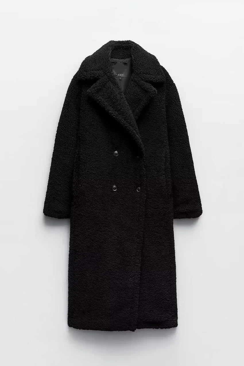 Damen Teddy Mantel Lang Warm Winterjacke 5
