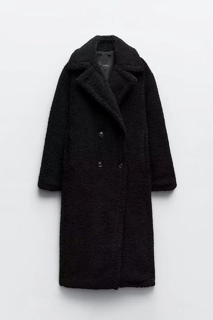 Damen Teddy Mantel Lang Warm Winterjacke 5