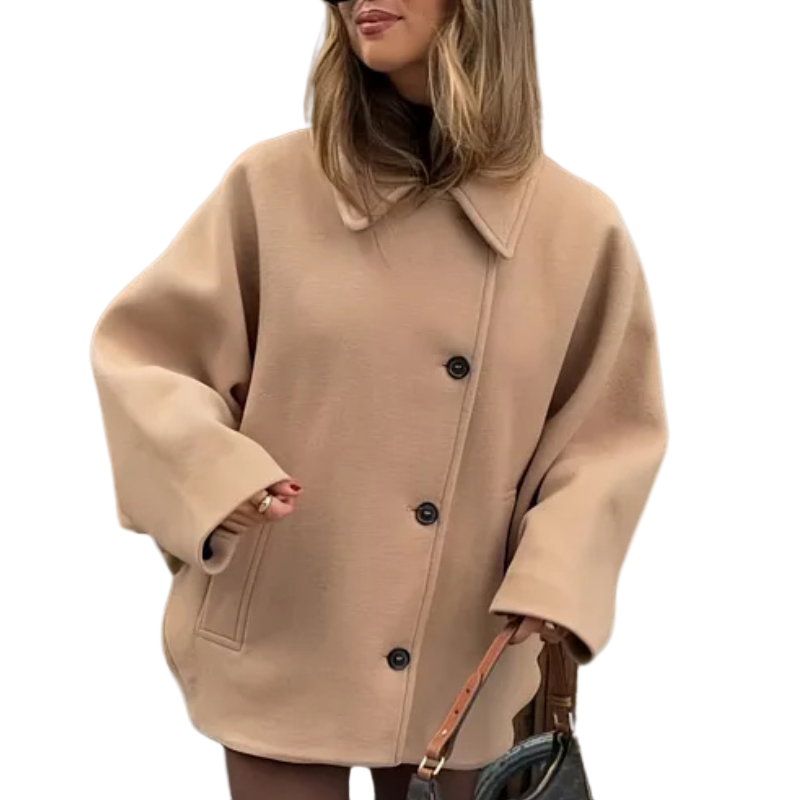 Damen Übergangsjacke Selina | Oversized Mantel mit Knopfverschluss 1