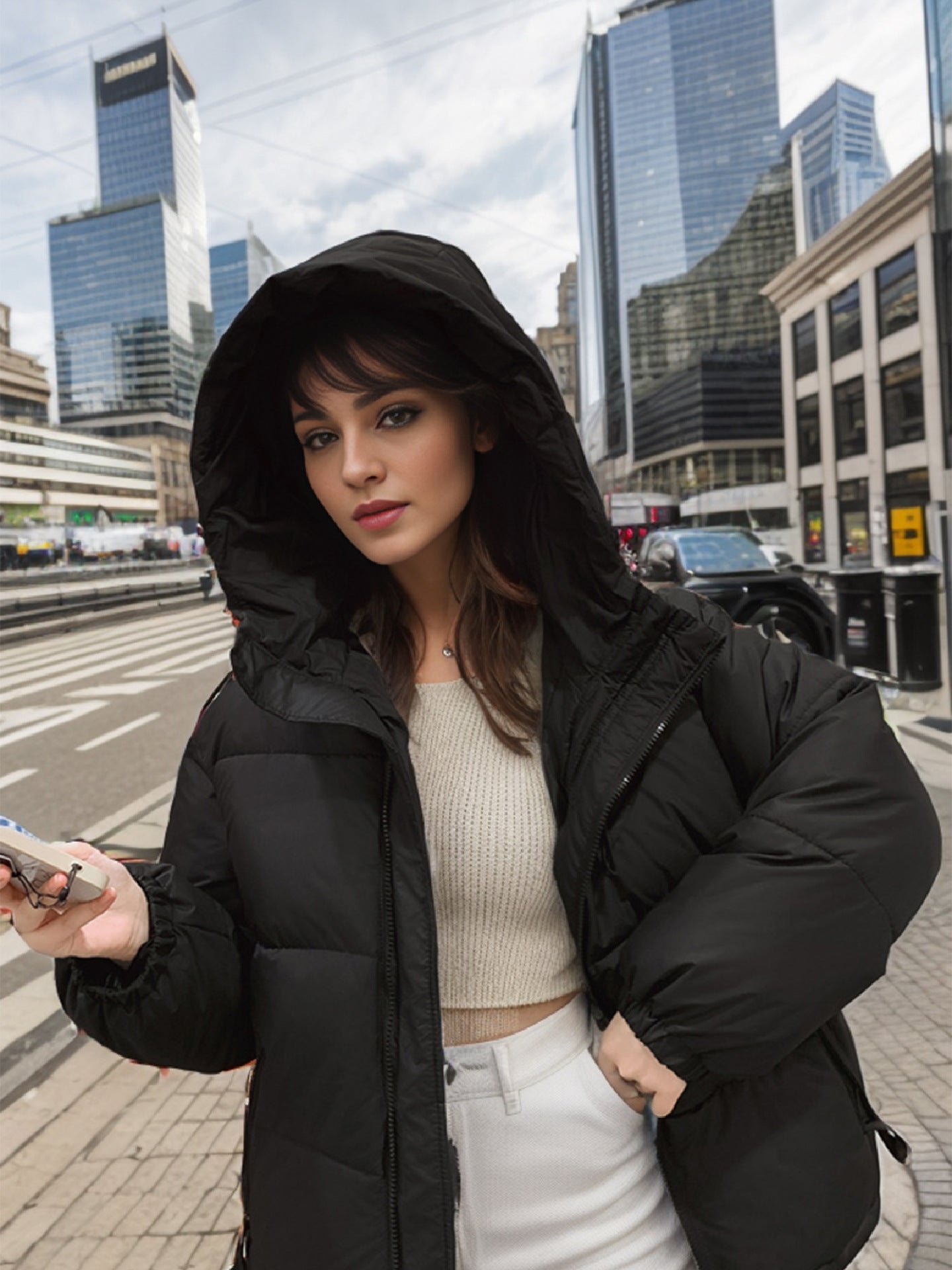 Damen Übergangsjacke mit Steppnähten und Eingrifftaschen 8