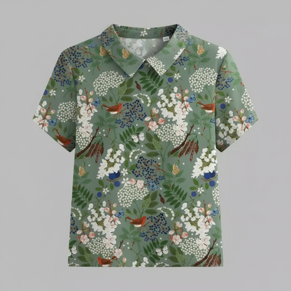 Damen Vintage Blumenmuster Bluse | Lässige Mode