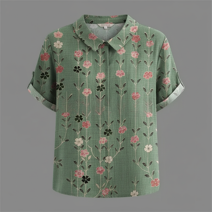 Damen Vintage Blumenmuster Bluse | Lässige Mode