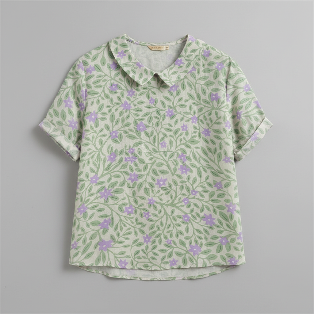 Damen Vintage Blumenmuster Bluse | Lässige Mode