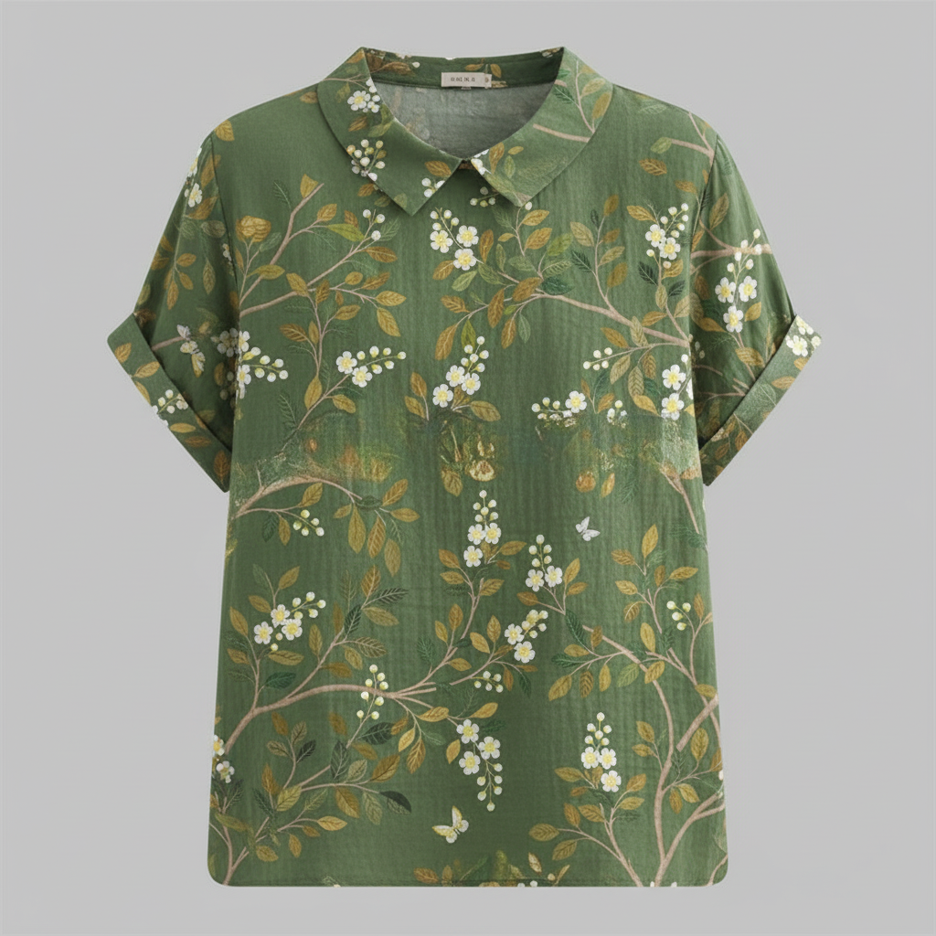 Damen Vintage Blumenmuster Bluse | Lässige Mode