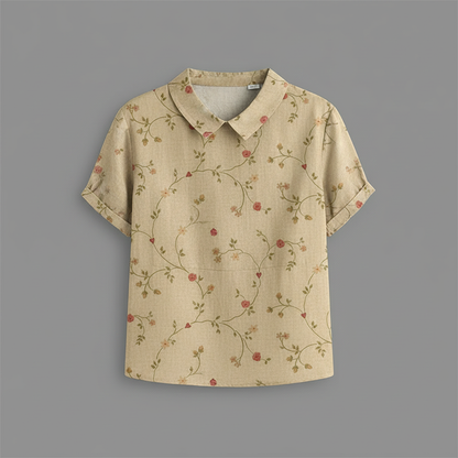 Damen Vintage Blumenmuster Bluse | Lässige Mode