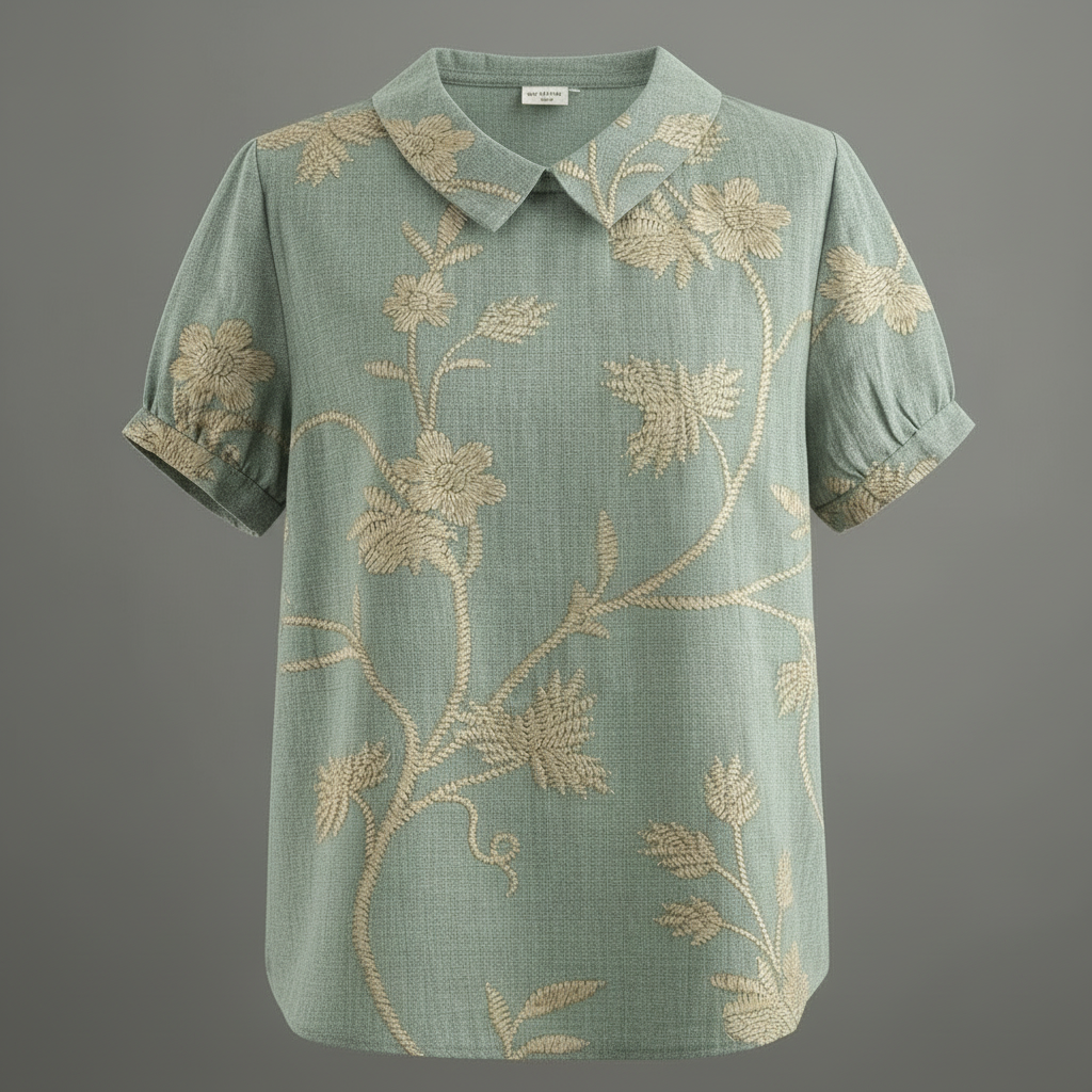 Damen Vintage Blumenmuster Bluse | Lässige Mode