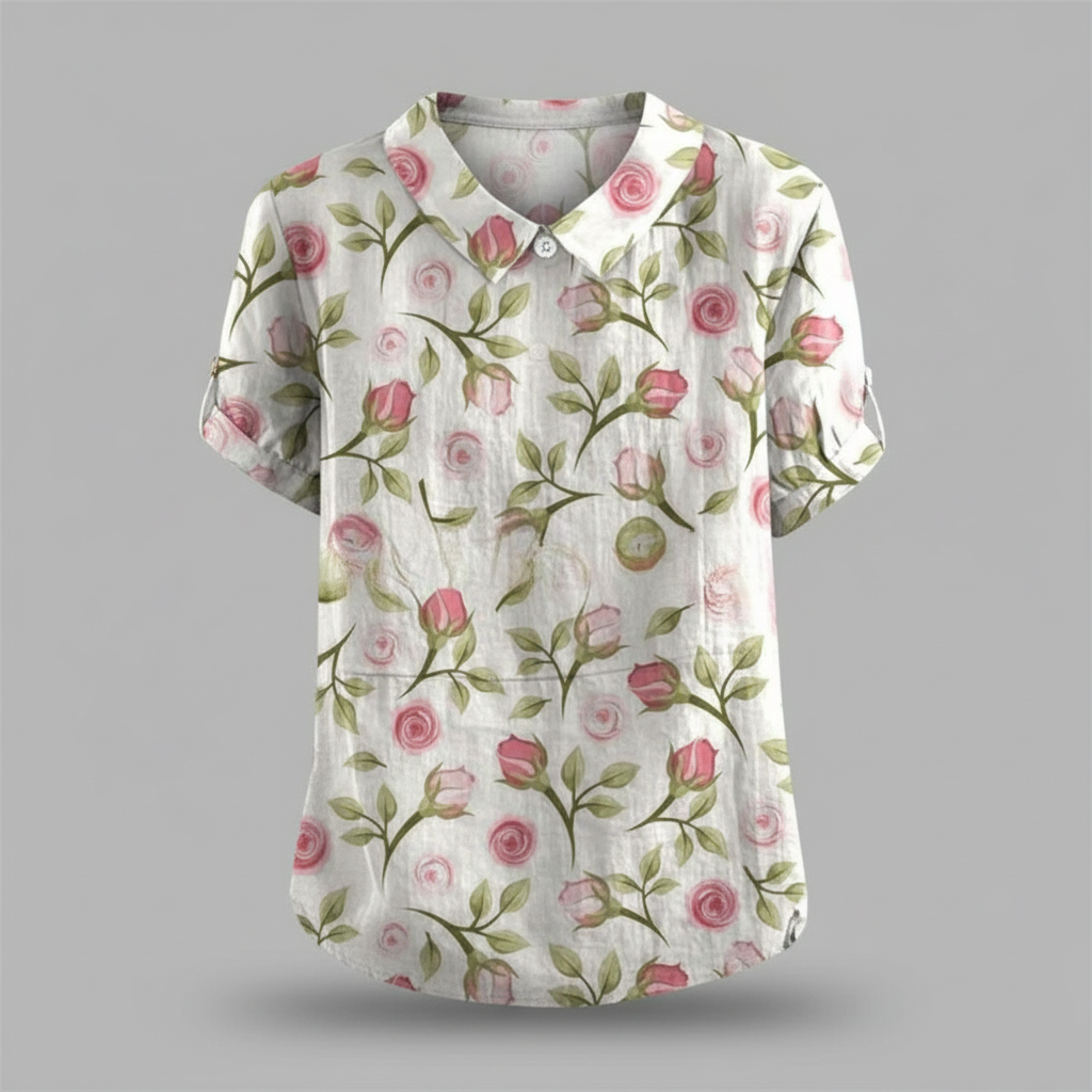 Damen Vintage Blumenmuster Bluse | Lässige Mode