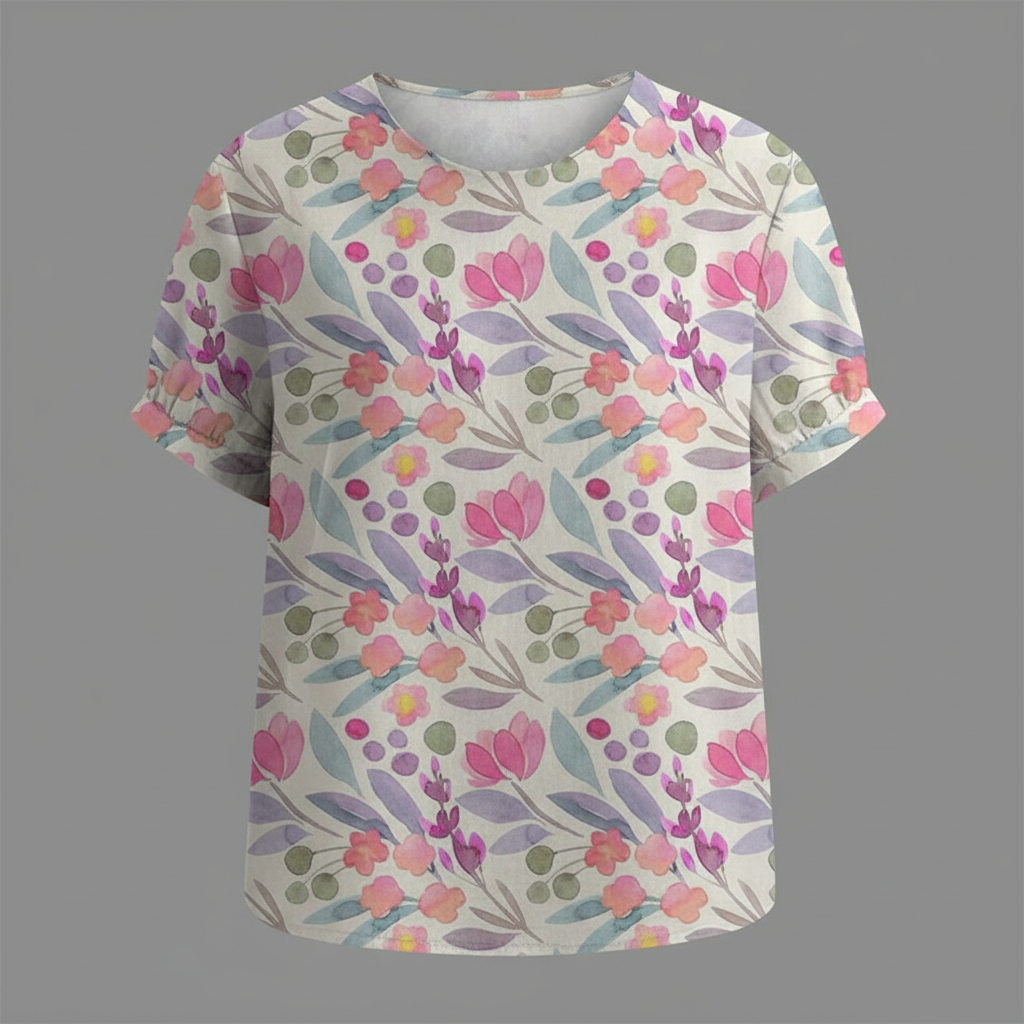 Damen Vintage Blumenmuster Bluse | Lässige Mode