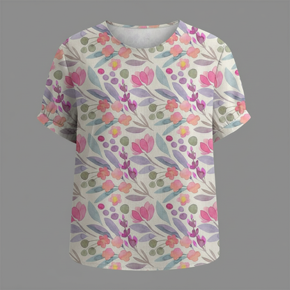 Damen Vintage Blumenmuster Bluse | Lässige Mode