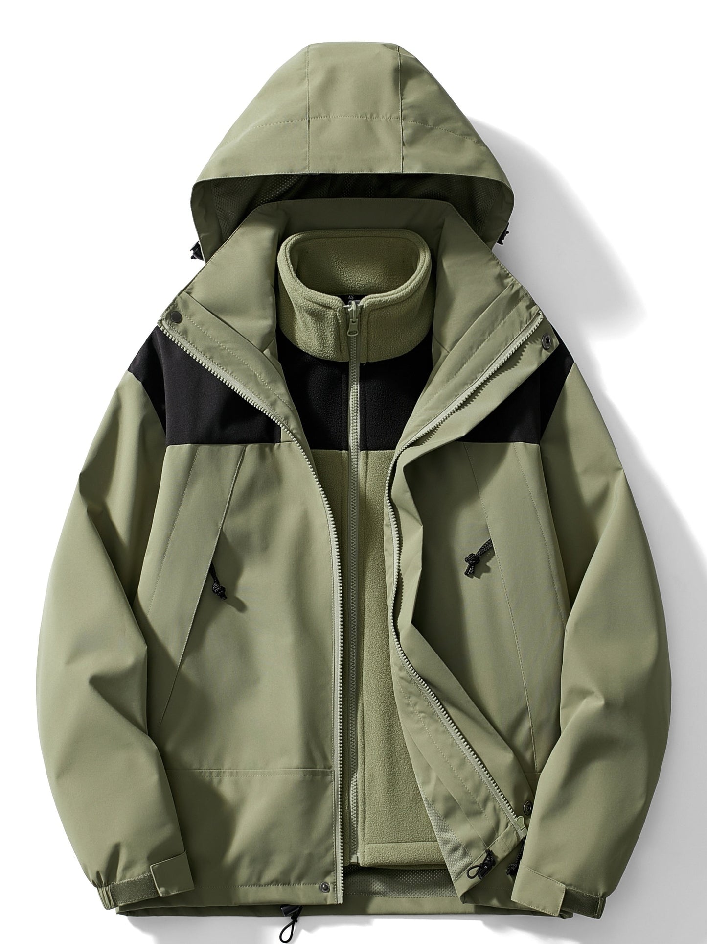 Damen Winterjacke 3-in-1 Fleece mit Kapuze 0