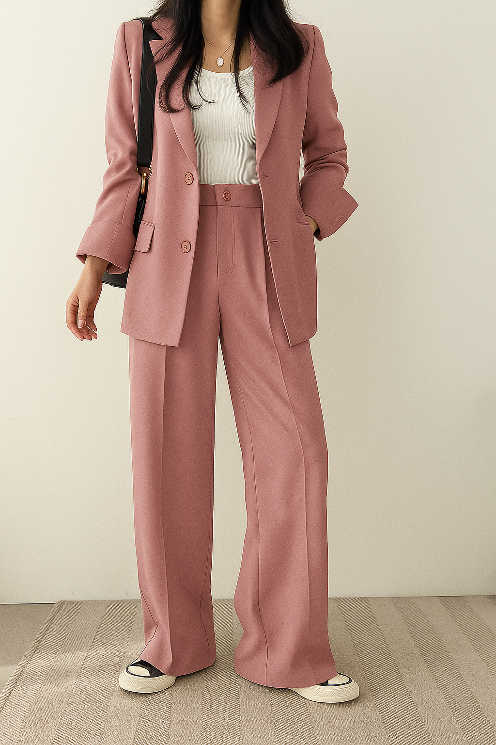 Damen Zweiteiliger Anzug | Baumwolle Elasthan Blazer & Hose 1