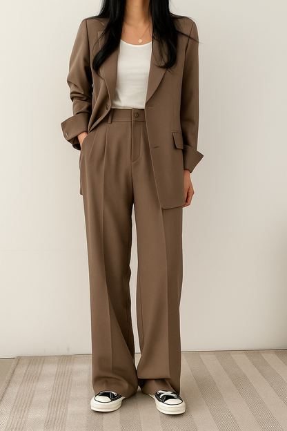 Damen Zweiteiliger Anzug | Baumwolle Elasthan Blazer & Hose 2