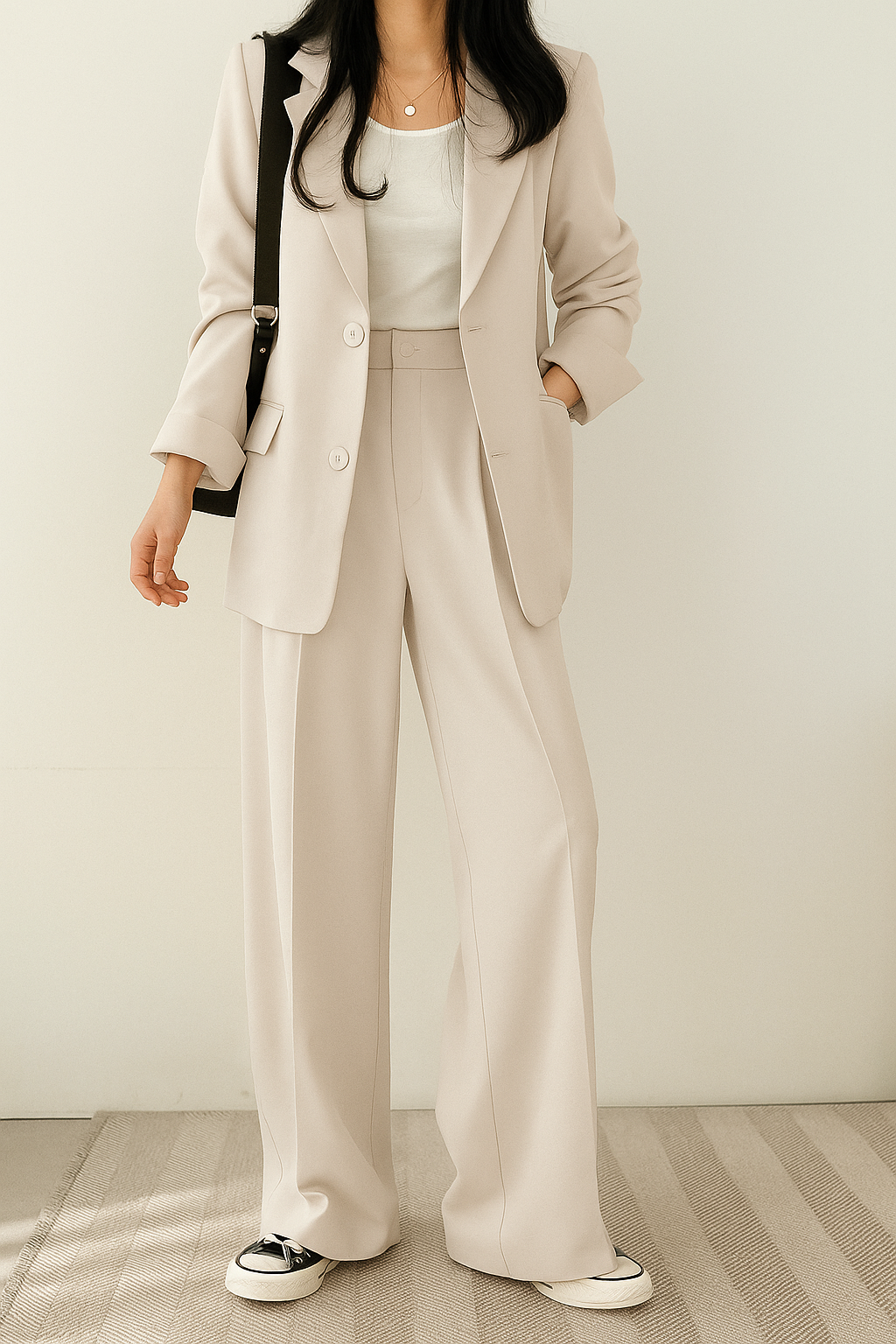 Damen Zweiteiliger Anzug | Baumwolle Elasthan Blazer & Hose 3