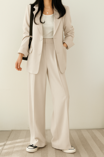 Damen Zweiteiliger Anzug | Baumwolle Elasthan Blazer & Hose 3