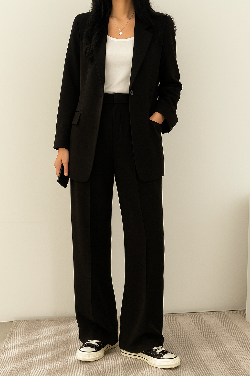 Damen Zweiteiliger Anzug | Baumwolle Elasthan Blazer & Hose 4