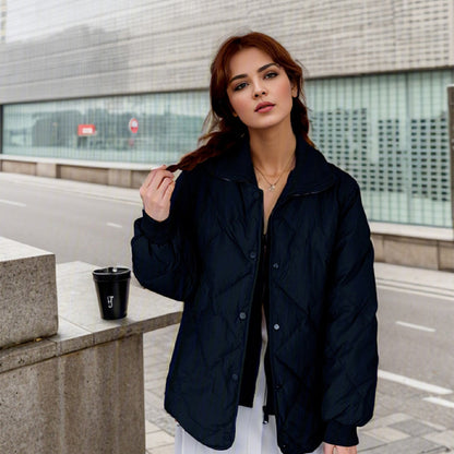 Damen gesteppte Übergangsjacke mit elastischen Bündchen und Taschen 2