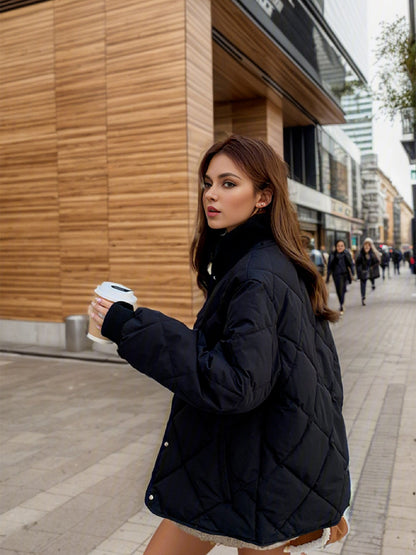 Damen gesteppte Übergangsjacke mit elastischen Bündchen und Taschen 7
