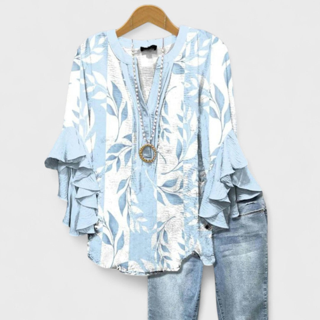 Damenbluse mit Volantärmel | Slim Fit Casual Bluse 1