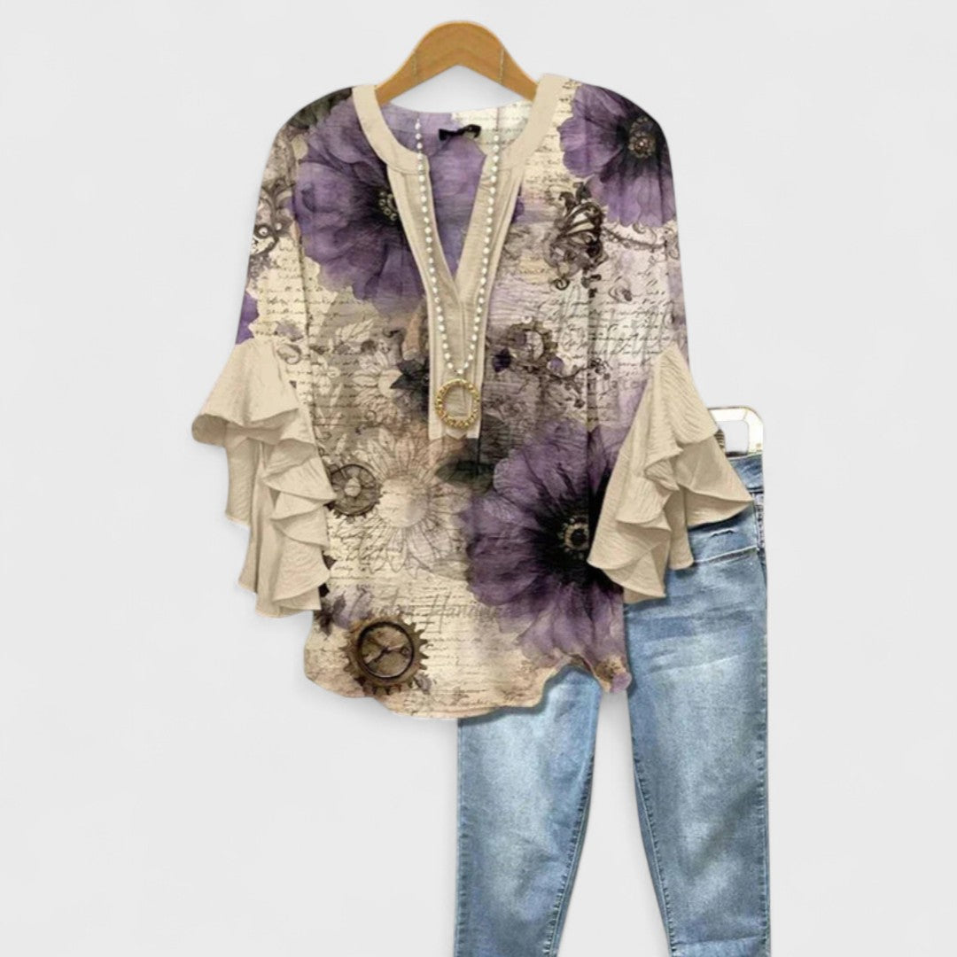 Damenbluse mit Volantärmel | Slim Fit Casual Bluse 5