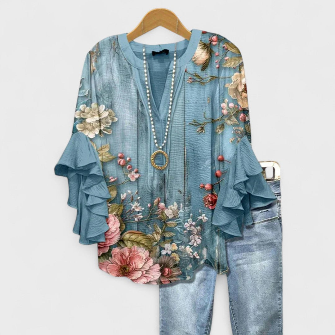 Damenbluse mit Volantärmel | Slim Fit Casual Bluse 6