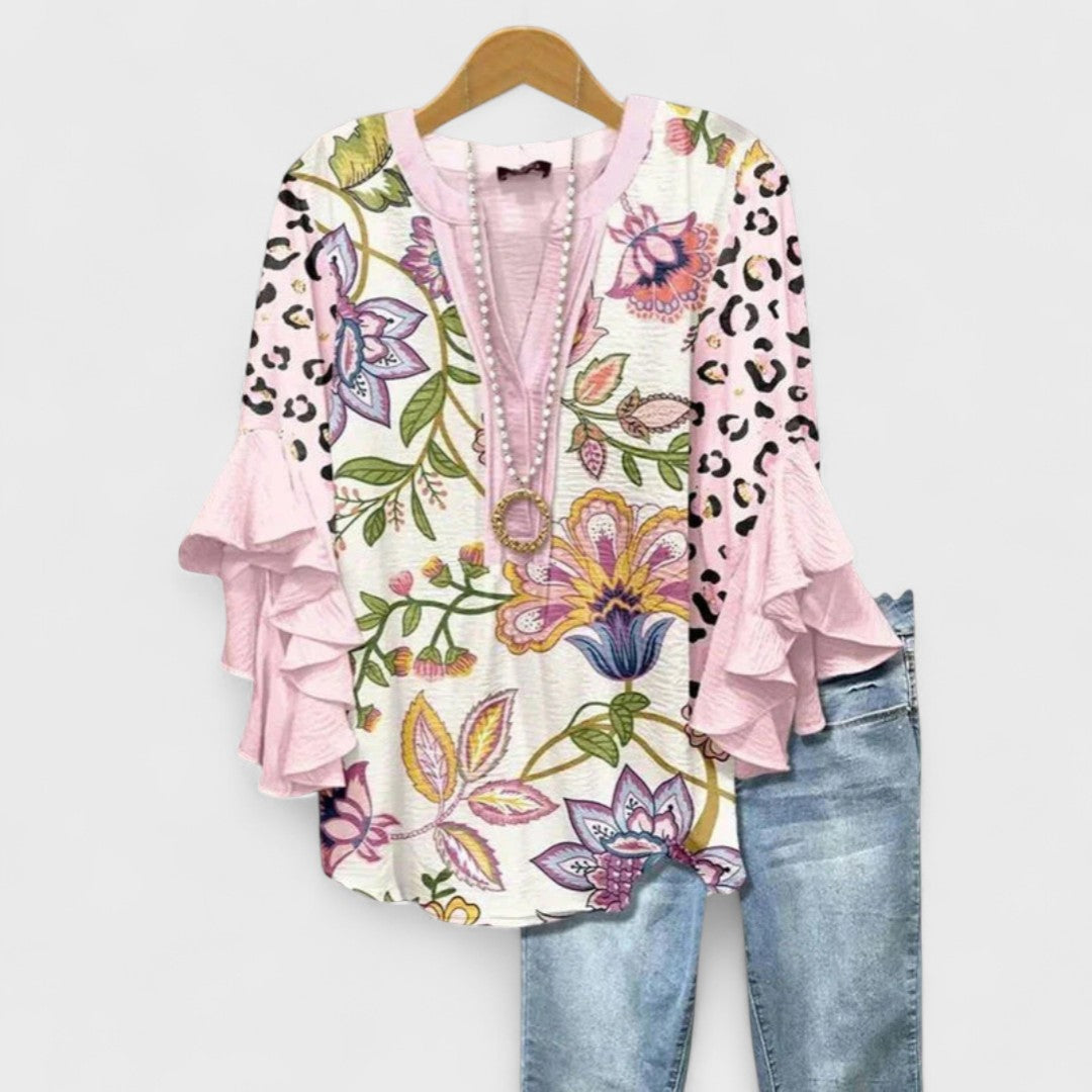 Damenbluse mit Volantärmel | Slim Fit Casual Bluse 8