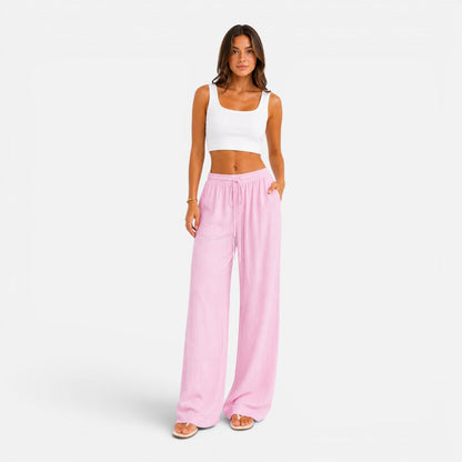 Damenhose mit weitem Bein und elastischem Bund | Lässige Komforthose 1