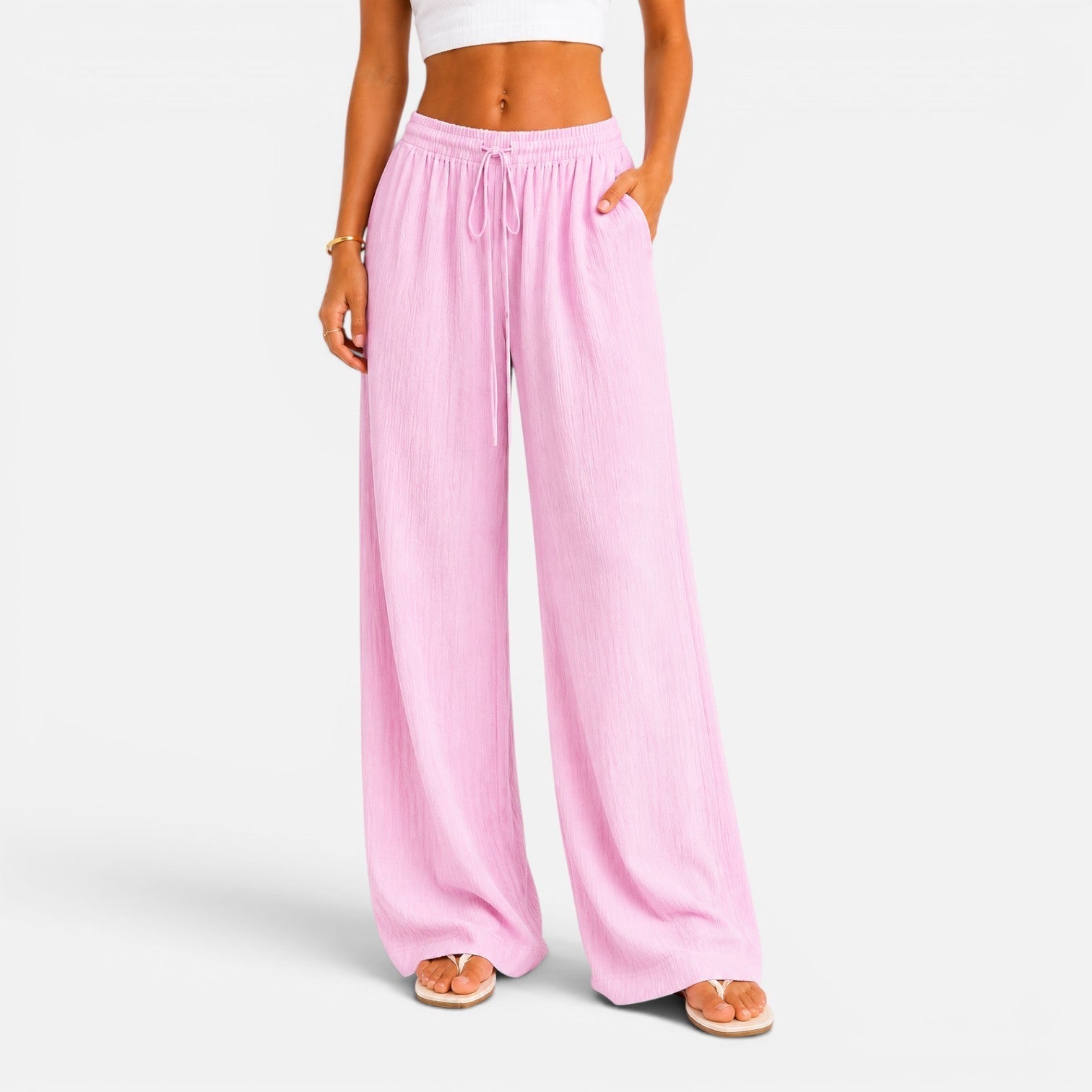 Damenhose mit weitem Bein und elastischem Bund | Lässige Komforthose 5
