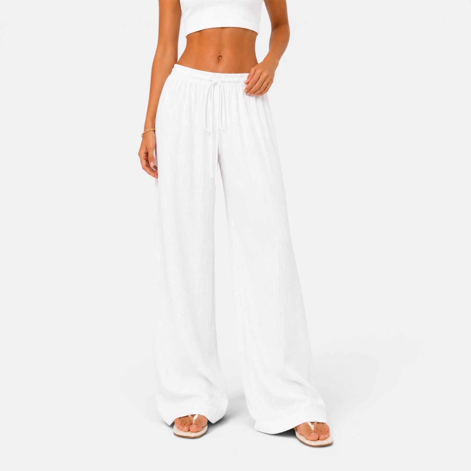 Damenhose mit weitem Bein und elastischem Bund | Lässige Komforthose 6