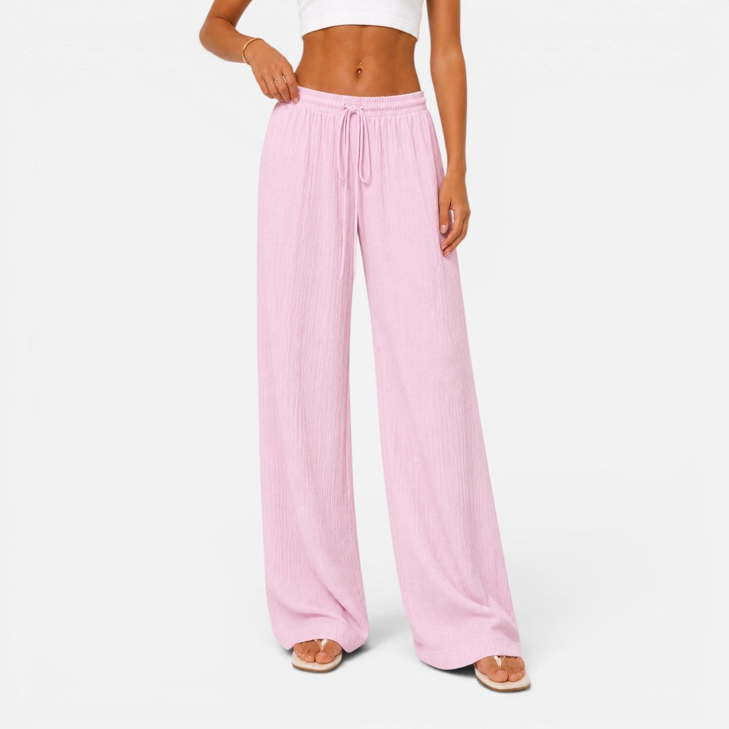 Damenhose mit weitem Bein und elastischem Bund | Lässige Komforthose 8