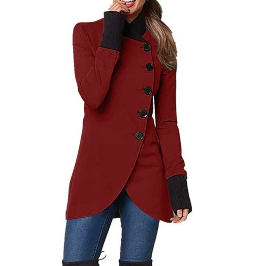 Damenjacke Isabella | Taillierte Übergangsjacke mit Asymmetrischem Verschluss 4