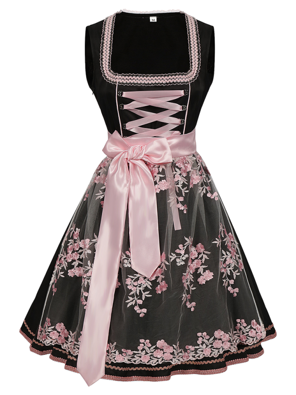 Dirndl Mit Blumenmuster | Traditionelles Trachtenkleid 0